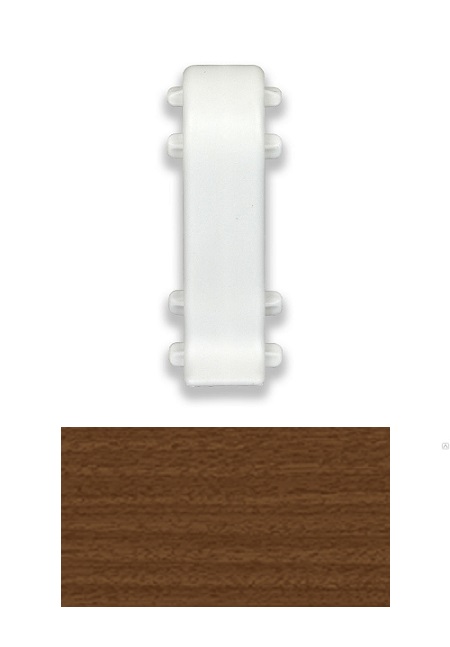 Соединитель для плинтуса "Идеал Комфорт" 55мм (2 шт во флоупаке), 291 Орех
