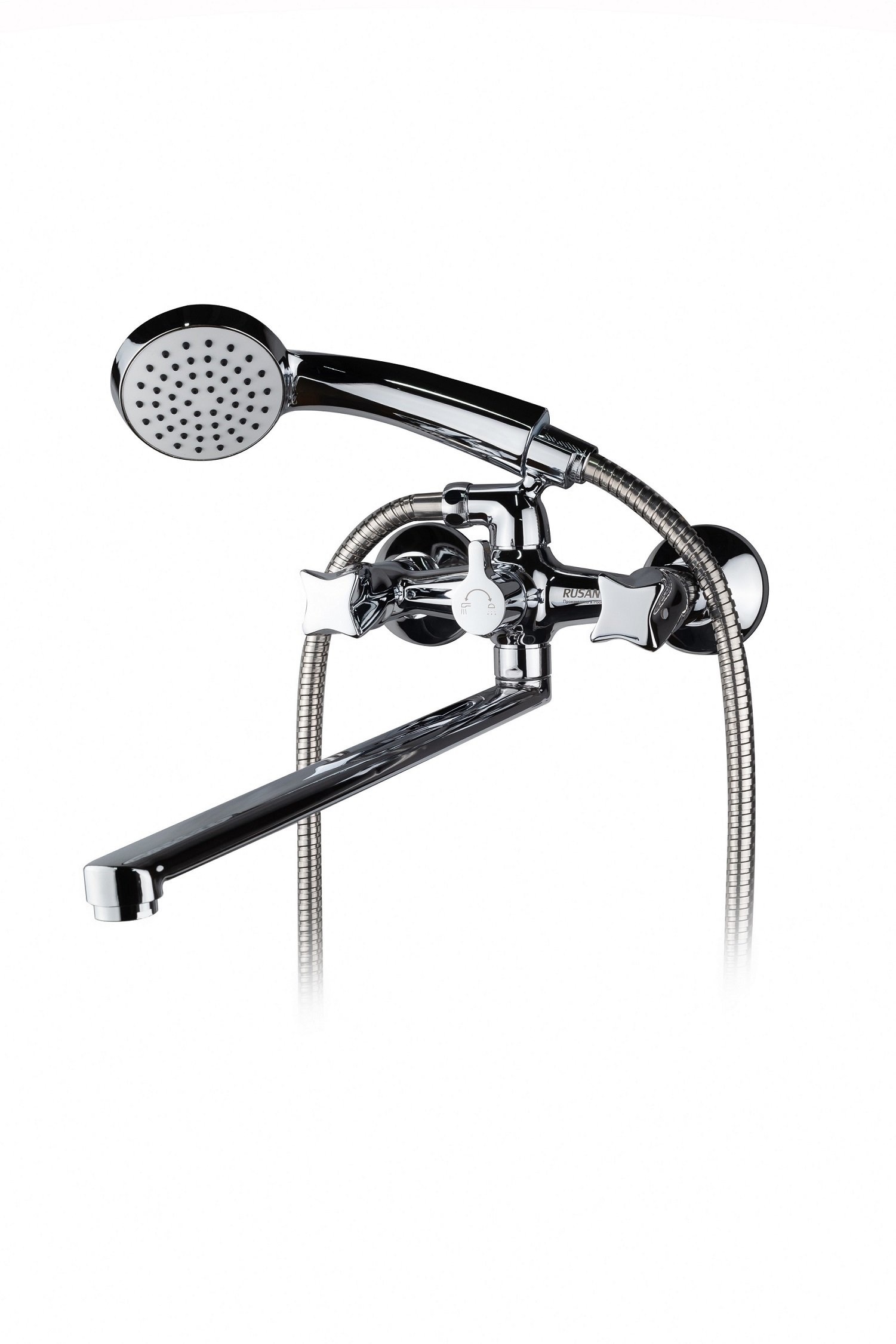 Смеситель для ванны RUSANT латунь,хром,кран-букса керамика,излив L-обр. 35 см. RV6023507-021