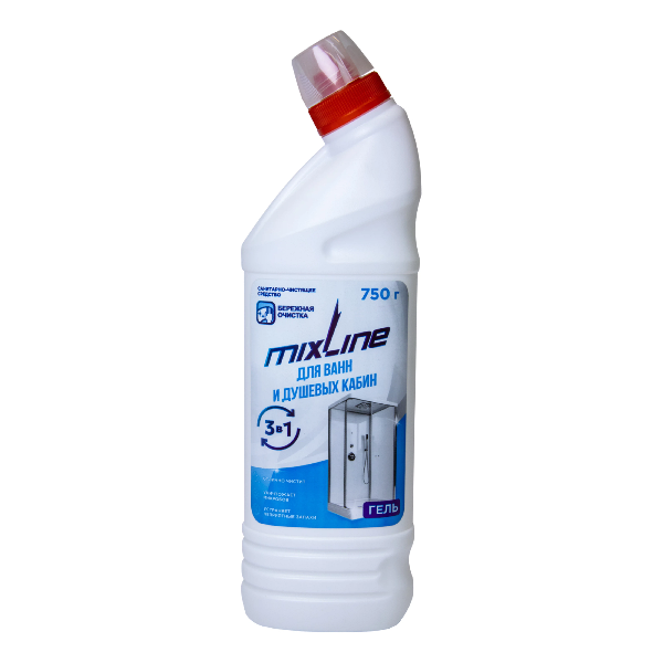 Средство для ванн и душ.кабин Mixline 750г гель 557591557591- купить в АПлайн