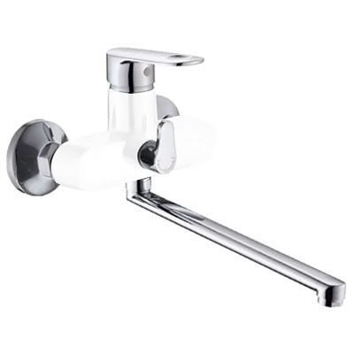 Смеситель для ванны CATALONIA GOTA ROCIO с длинным поворотным белым изливом 380мм 094763