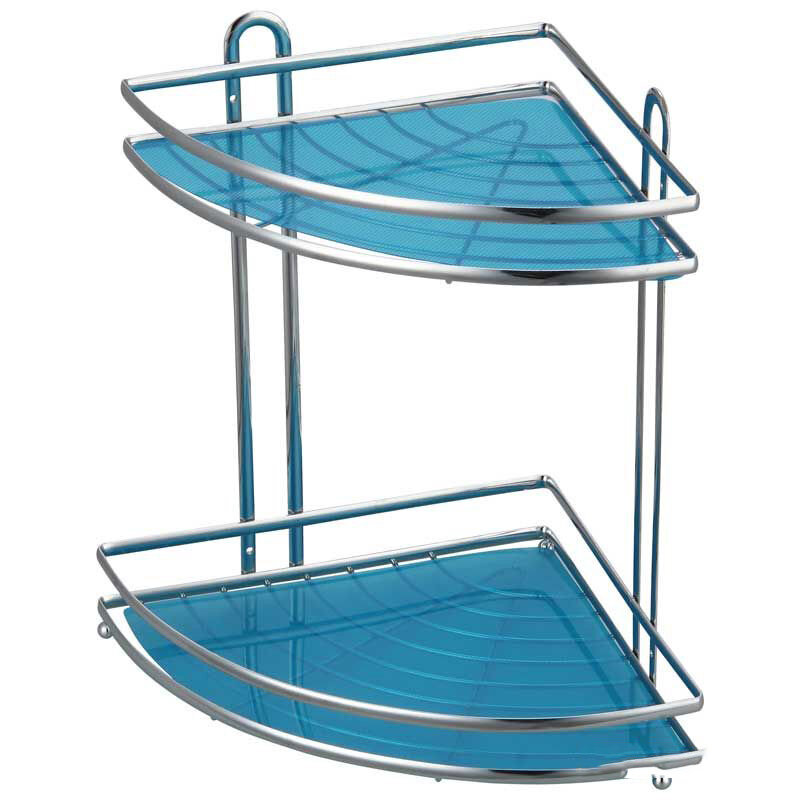 Полка для ванной "РЫЖИЙ КОТ" угловая 2-х ярусная с ПВХ подложкой W2936 арт.004923 