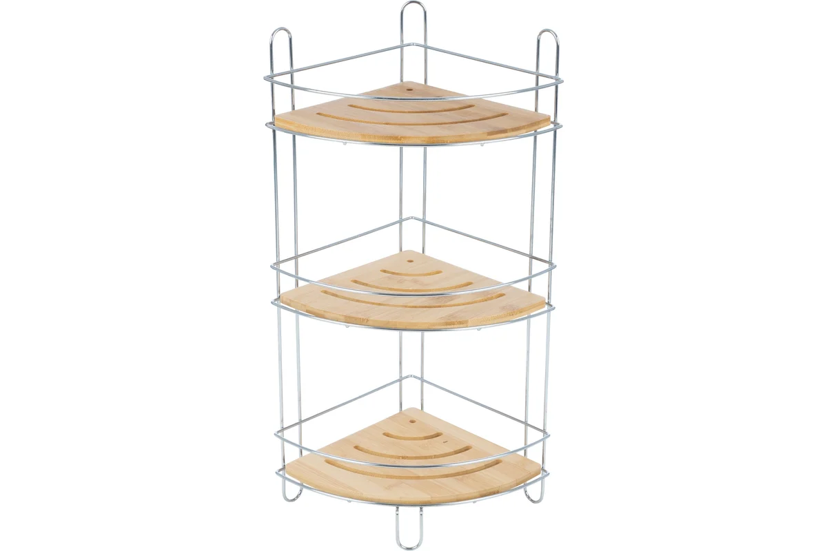 Полка трехъярусная BAMBOO-05 (угловая), 19,5х19,5х48,5 см (6/1) арт. 97578 - 97578 - купить в АПлайн