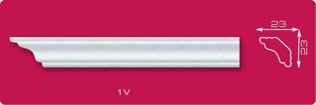 Плинтус потолочный экструдированный "Лагом" V-1 2м DESN-21V000-WH-0140