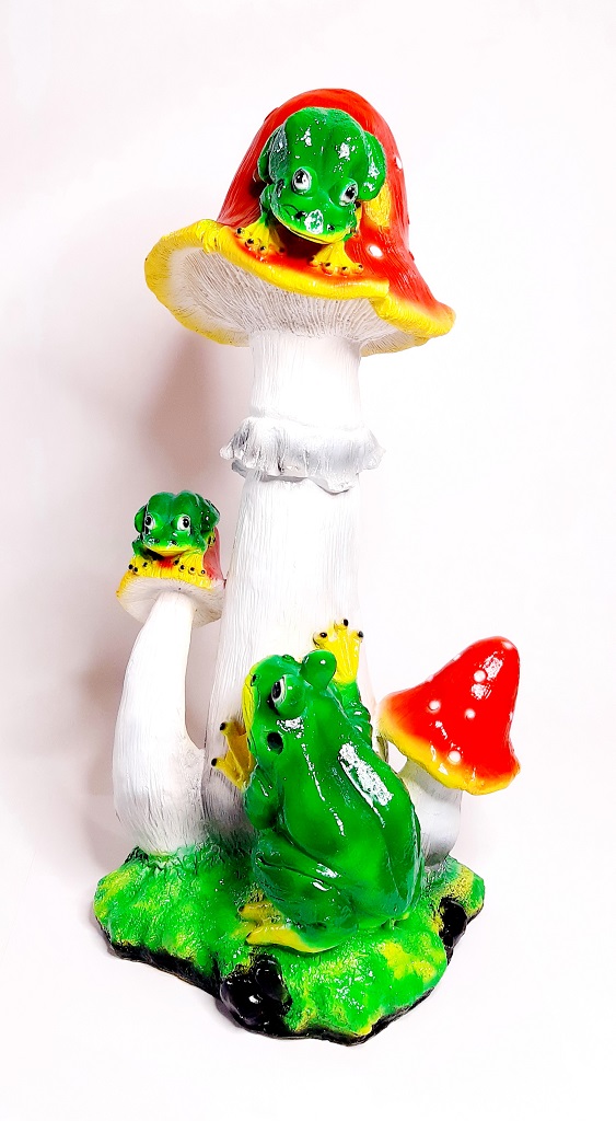 Фигура садовая гипс Мухомор с лягушками 300х690мм арт. 346арт. 346- купить в АПлайн