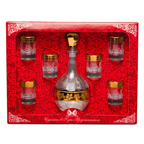 НАБОР СТЕКЛ.7ПР ГРАФИН+СТОПКА "БАТЕРФЛЯЙ" МS1022-500-06