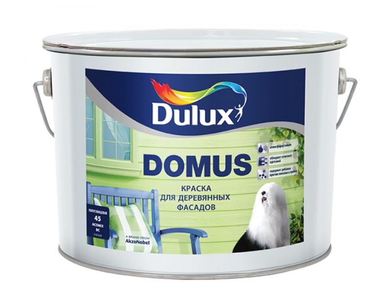 Краска DULUX  DOMUS  для деревянных фасадов П/глянц BW 10л***