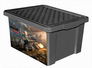 ЯЩИК ПЛАСТ. Д/ХРАНЕНИЯ "WORLD OF TANKS" 12Л СЕРО-СВИНЦОВЫЙ BR5018СРСВИНЦ