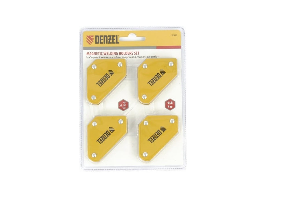 Набор угольников магнитных 4шт Denzel 97555