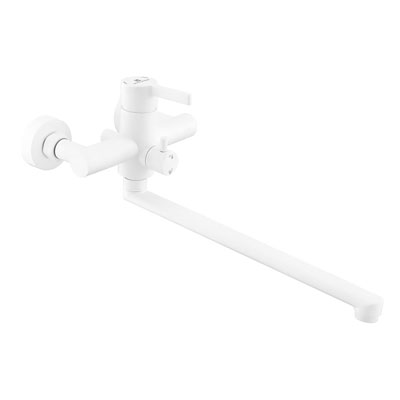 Смеситель для ванны GOTA ROCIO BLACK&WHITE DW0202-Z1с длинным белым изливом 300мм G016095