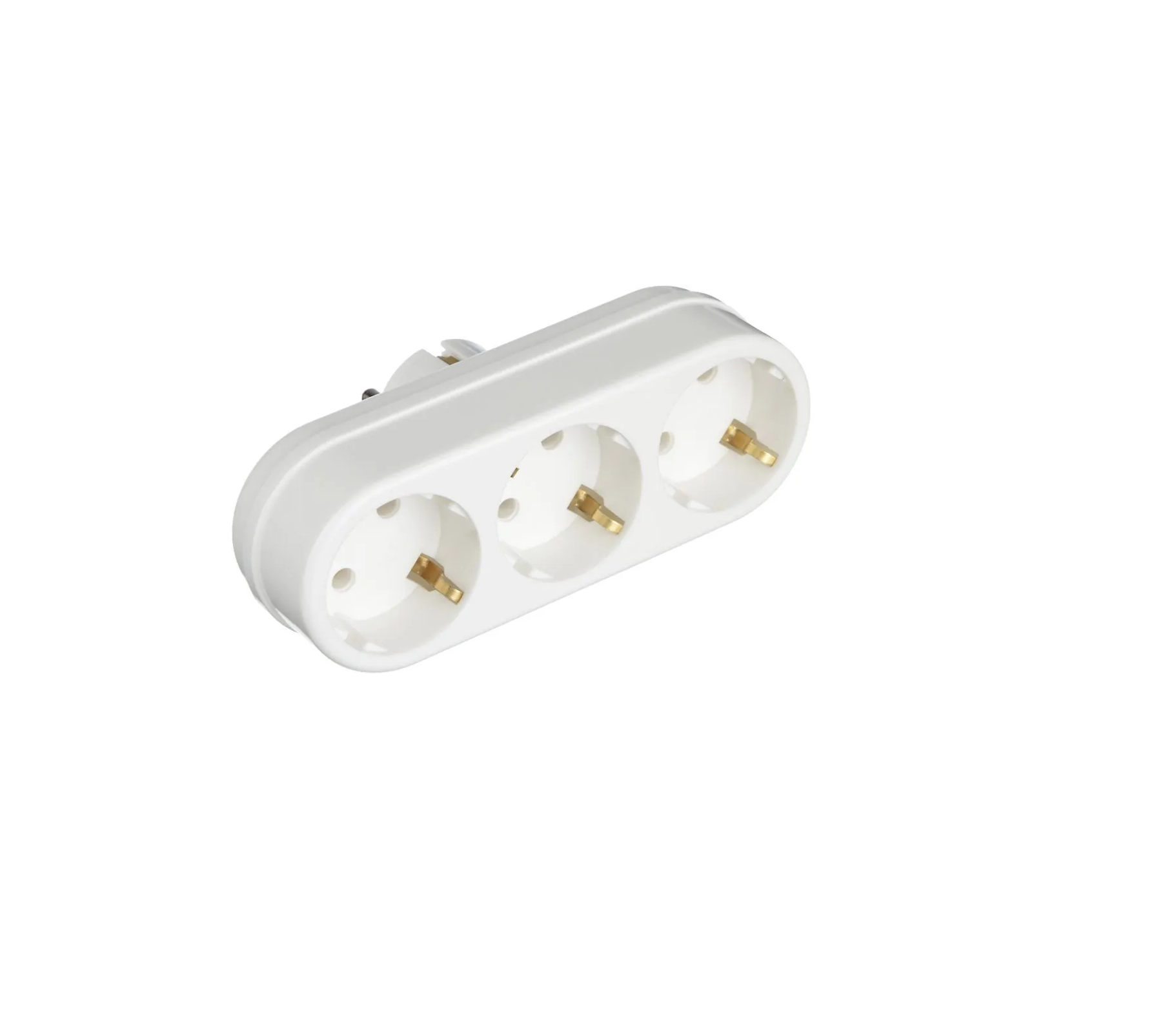 Разветвитель (тройник) 3 гнезда 16А с заземл. белый TOKER 3L3