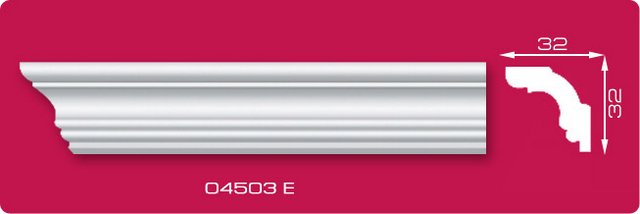 Плинтус потолочный экструдированный "Лагом" 04503Е 2м DESC-204503-WH-0120