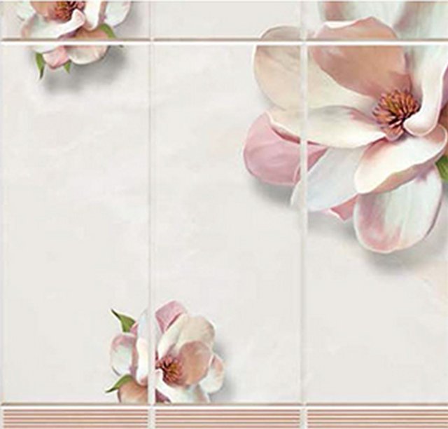 Панель ПВХ Unique "Светлана" бежевый декор 0,25х2,7м (4шт)_