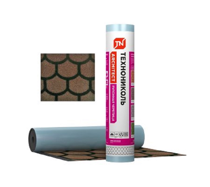 Рулонная черепица бобровый хвост 8м2/рул.коричневый573876- купить в АПлайн