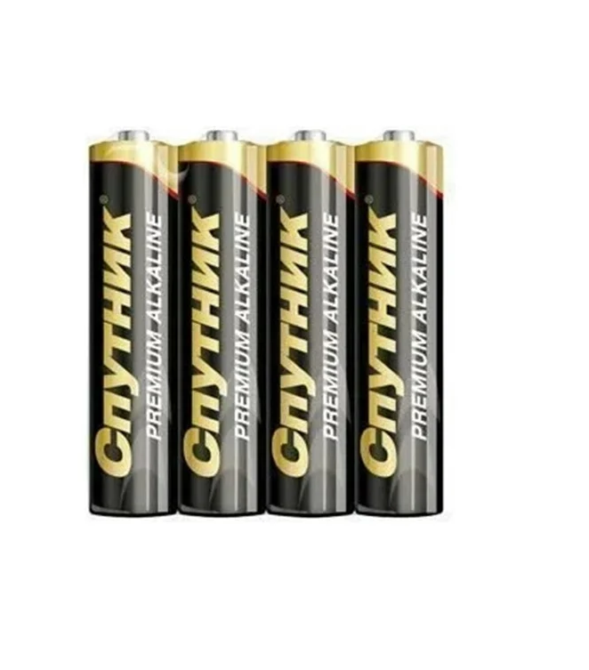 Элемент питания ААА алкалиновый (LR03) Спутник Premium 4S, 4шт.