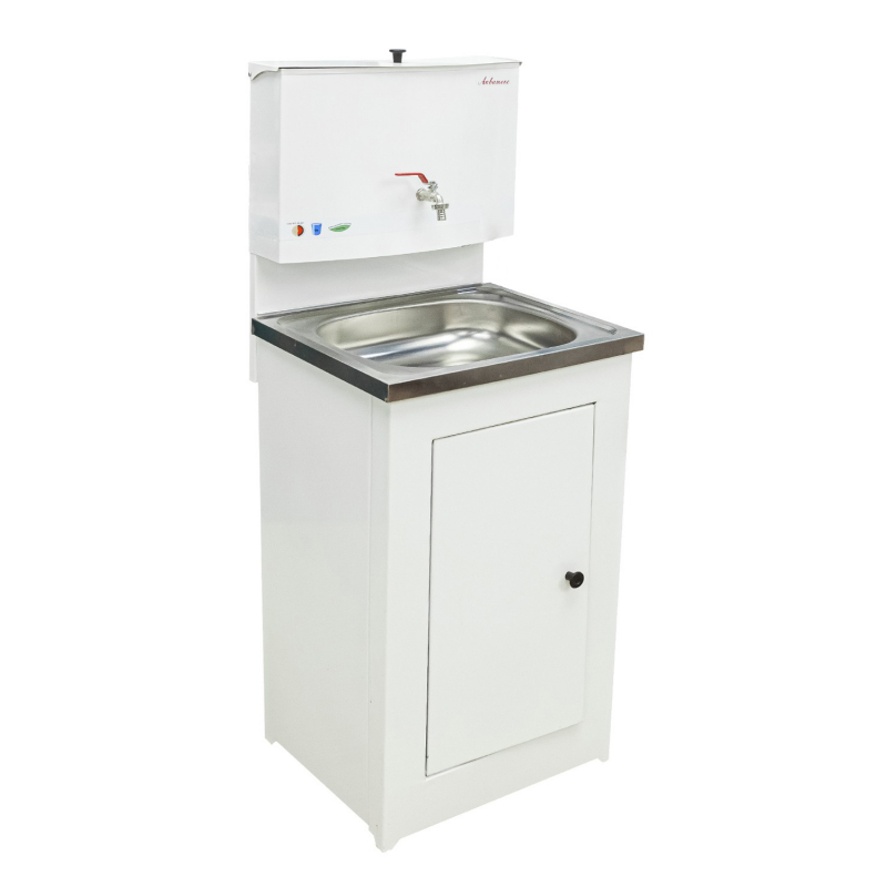 Умывальник дачный "Акватекс" белый металл. 500х450 белый (без ЭВН-20л +мойка нерж.) в коробке 