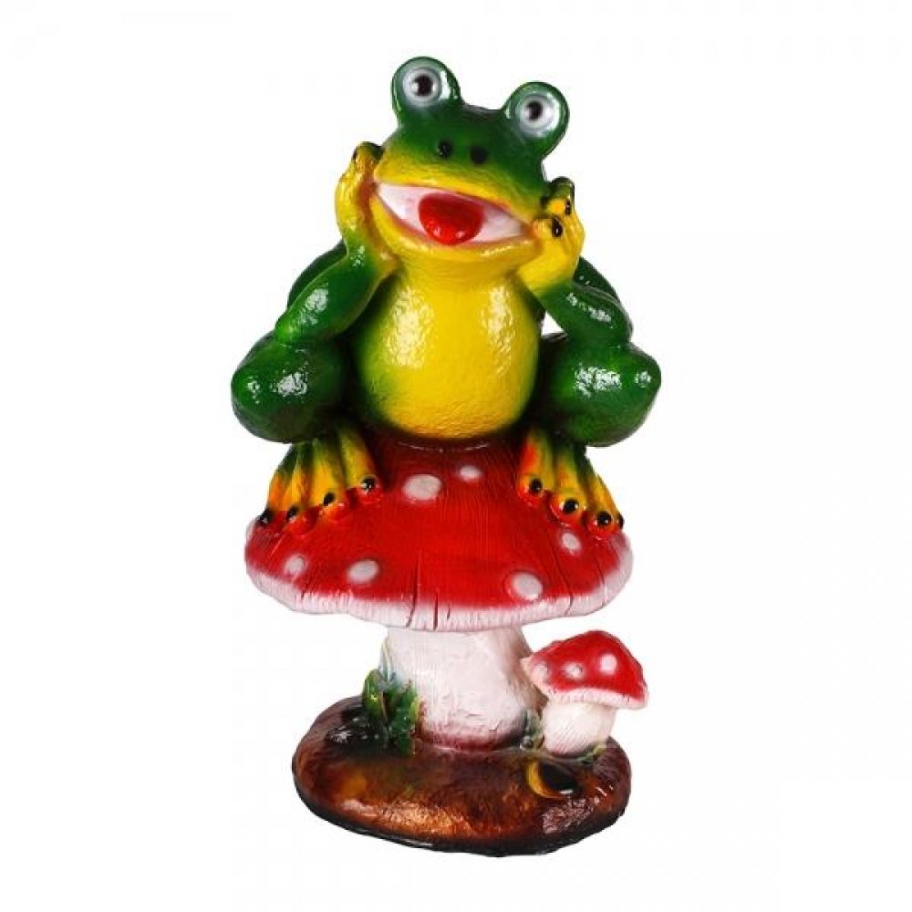 Фигура садовая гипс Лягушка на мухоморе 450х250мм арт.182