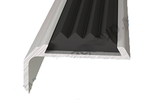 Порог-угол с резиновой вставкой 2,0м 42х20мм У8.11, Алюминий