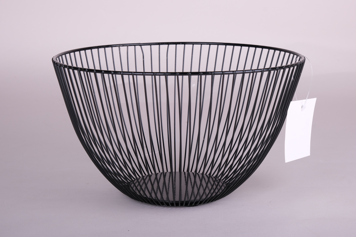 Ваза для фруктов металл. 24.5х14.5см черная 7390