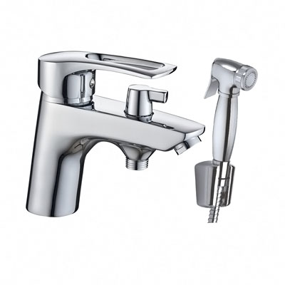 Смеситель для умывальника GOTA ROCIO AVILA шар. с гиген.лейкой,креп.гайка G261610 D40 