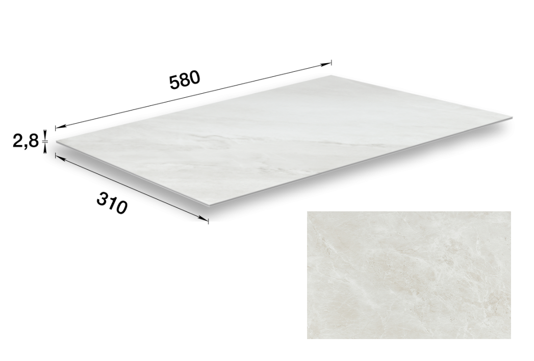 SPC-плитка стеновая 156 Кварц бежевый 310х580х2,8мм "Идеал Керама" 