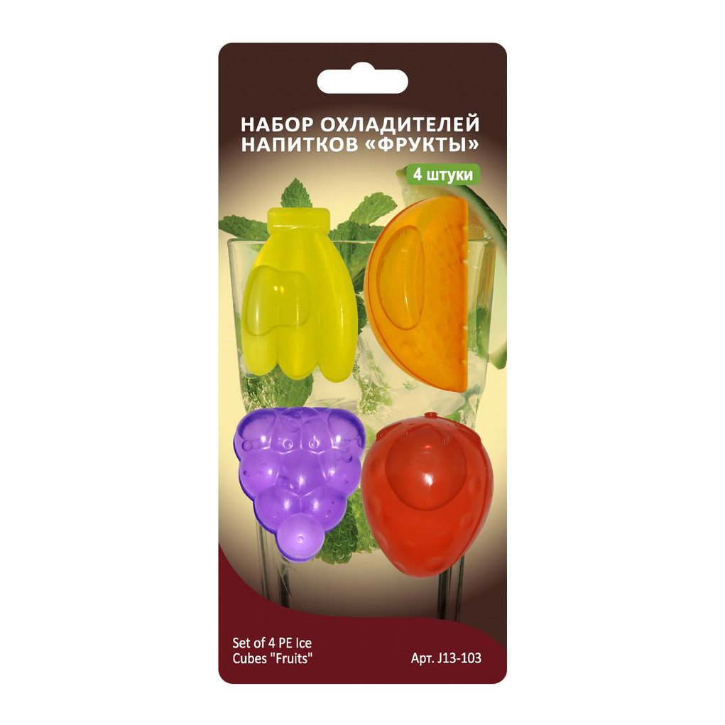 Набор охладителей для напитков Фрукты 4шт J13-103
