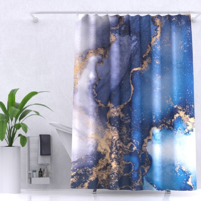 Штора для ванной комнаты ZALEL Мрамор 180х200 полиэстерс, кольцами, с утяжелителем YT-Marble150 - YT-Marble150 - купить в АПлайн