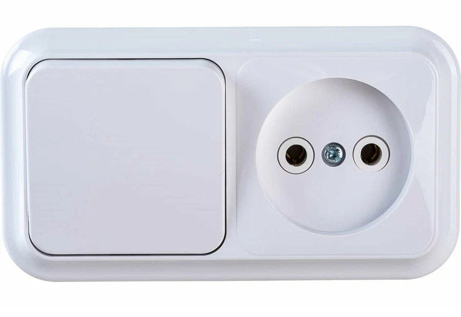 Блок комбин. ОП "Пралеска" белый (1выкл.+роз. без заземл.) 16А Bylectrica В-РЦ-521 (700)В-РЦ-521- купить в АПлайн