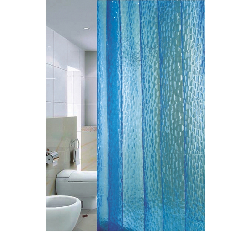 Штора для ванной комнаты ZALEL Blue 3D 180х180 см 3D-001 без колец