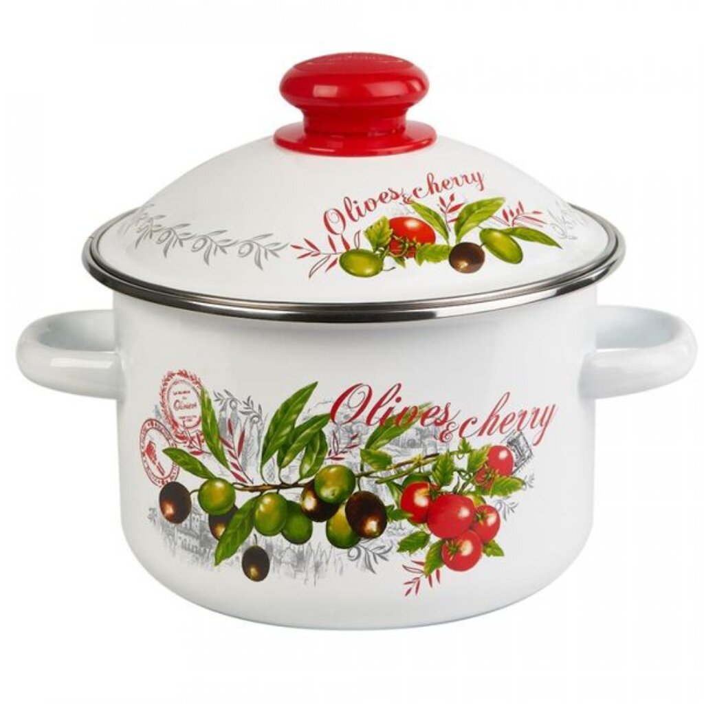 Кастрюля эмал. Оливки и черри 2л 3MD161M 1124733MD161M 112473- купить в АПлайн