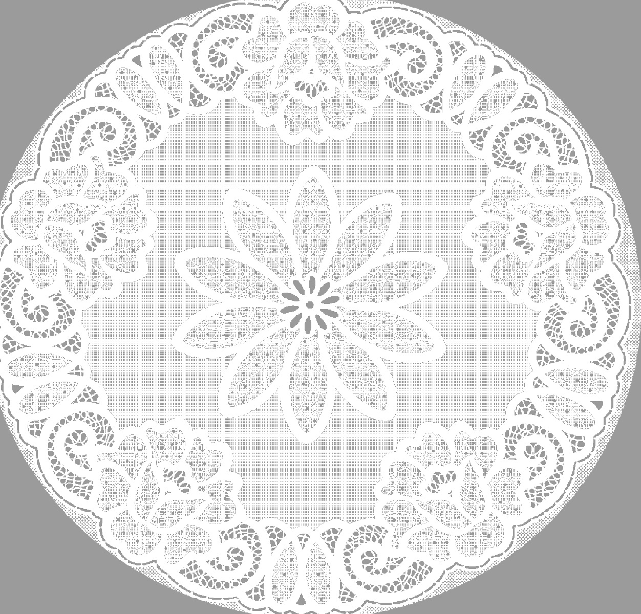 Салфетка GRACE Лейс круглая перламутровая белая 30х30см в ассорт.