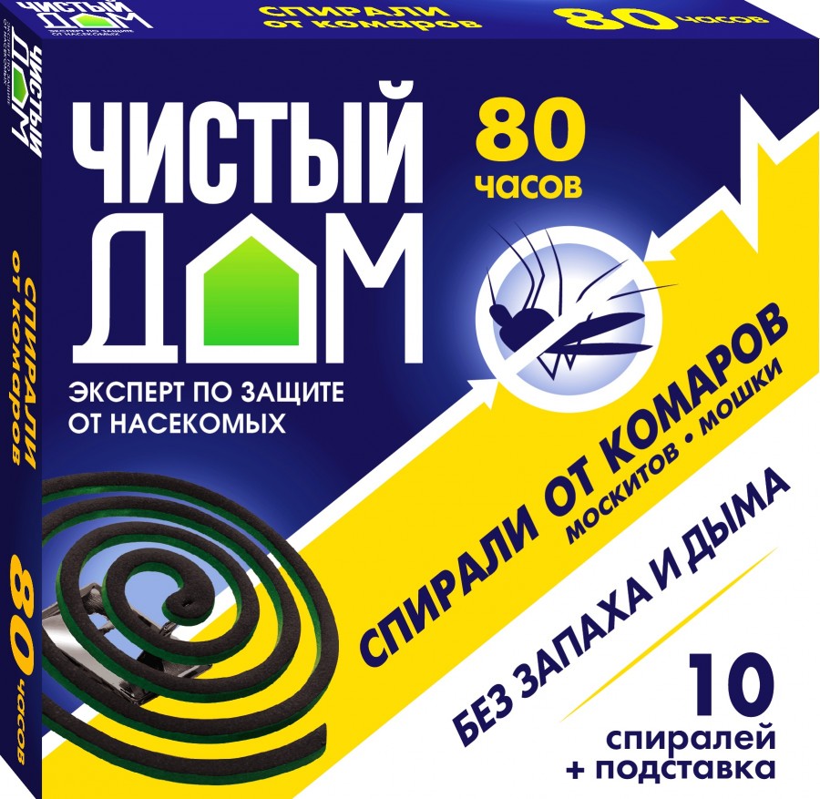 Спирали от комаров Чистый дом 10шт без запаха 02-07602-076- купить в АПлайн