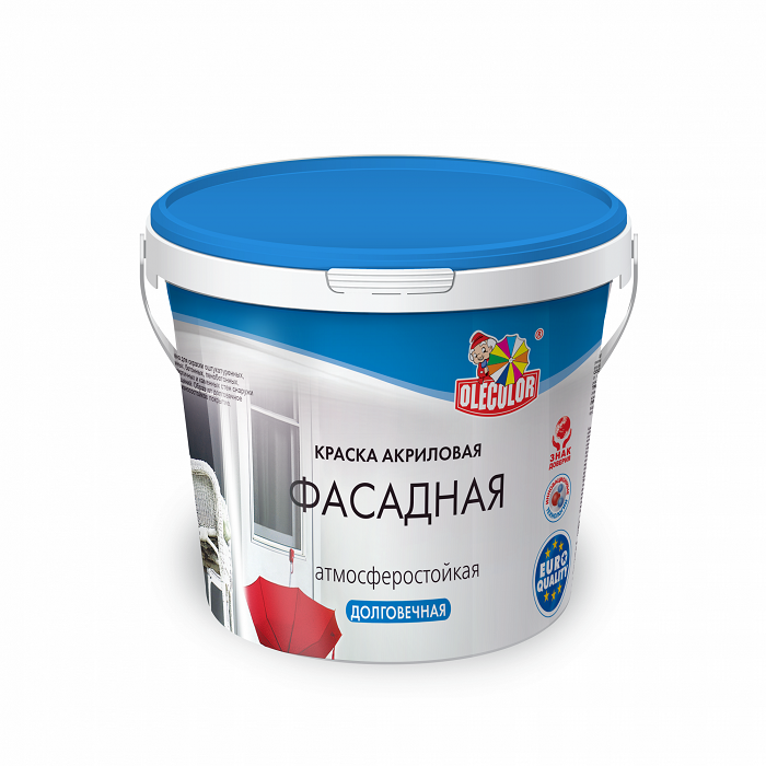 Краска в/д OLECOLOR фасадная акриловая база С 9л 4300010494- купить в АПлайн