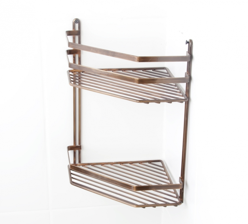 ПОЛКА УГЛОВАЯ  2- ЯРУСНАЯ MODERN (БРОНЗА) АРТ.075-30 /424/