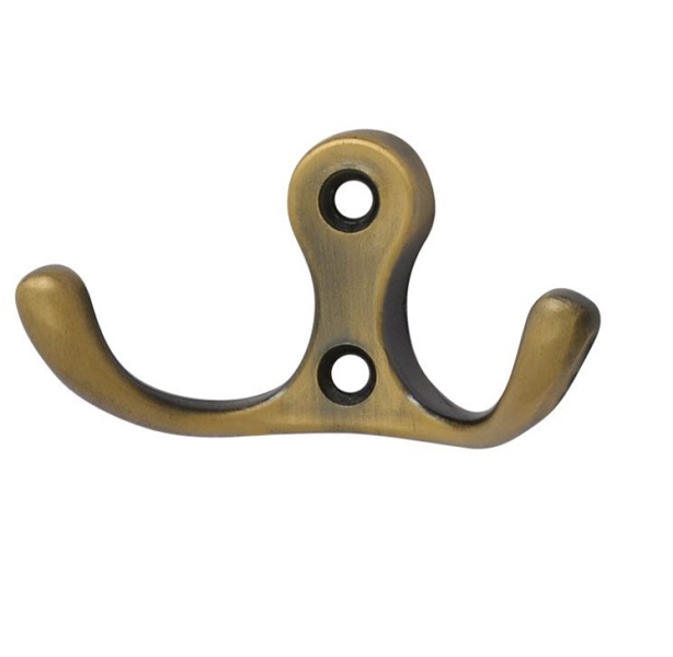Крючок-вешалка "НОРА-М" №9 2-рожковый старая бронза14313- купить в АПлайн