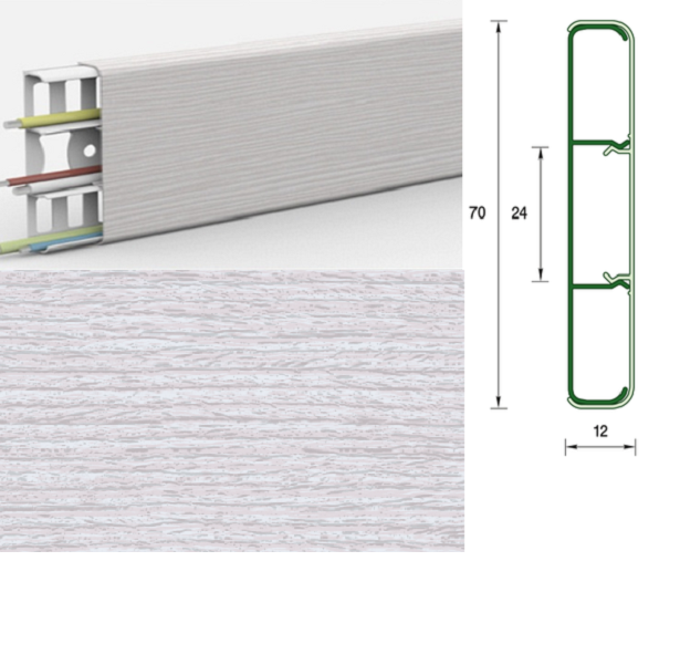 Наличник "Деконика" с кабель-каналом 70мм 2,2м, 265 Клен патина