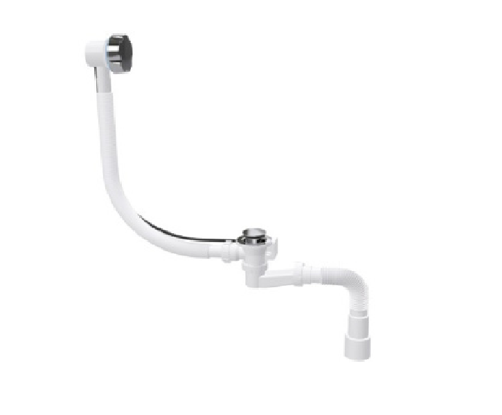 Сифон-автомат для ванны c пласт. хромированной рукояткой высота(h)-110мм VCC154-1 ZEGOR