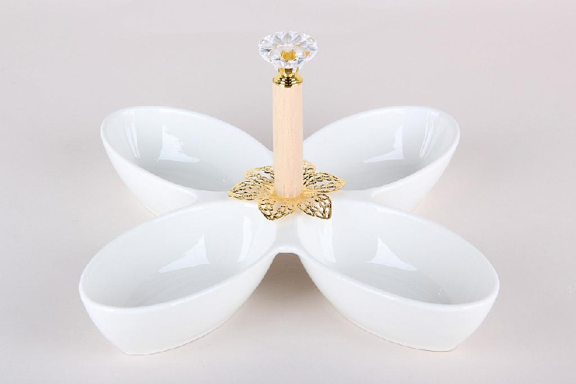 Менажница фарфор 4-х секционная 20см ZD20235 - ZD20235 - купить в АПлайн