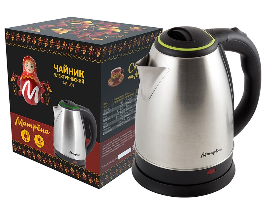 Чайник электрический Матрена 1,8л нерж. сталь МА-001 005457