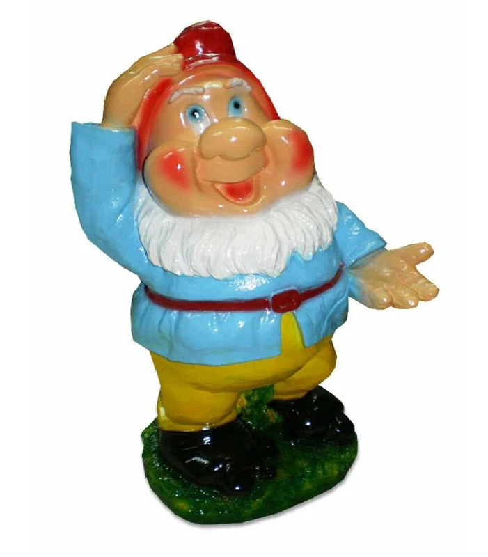 Фигура садовая гипс Гном с протянутой рукой арт.135