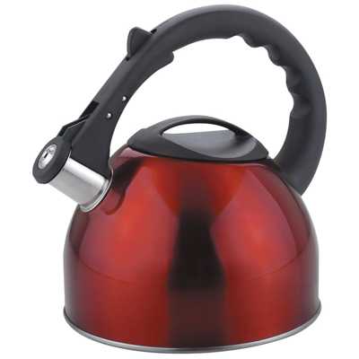 Чайник нерж. Mallony 2,5л красный со свистком MAL-042-R 910090