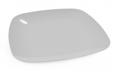 Тарелка пласт. Квадро серая плоская М8045