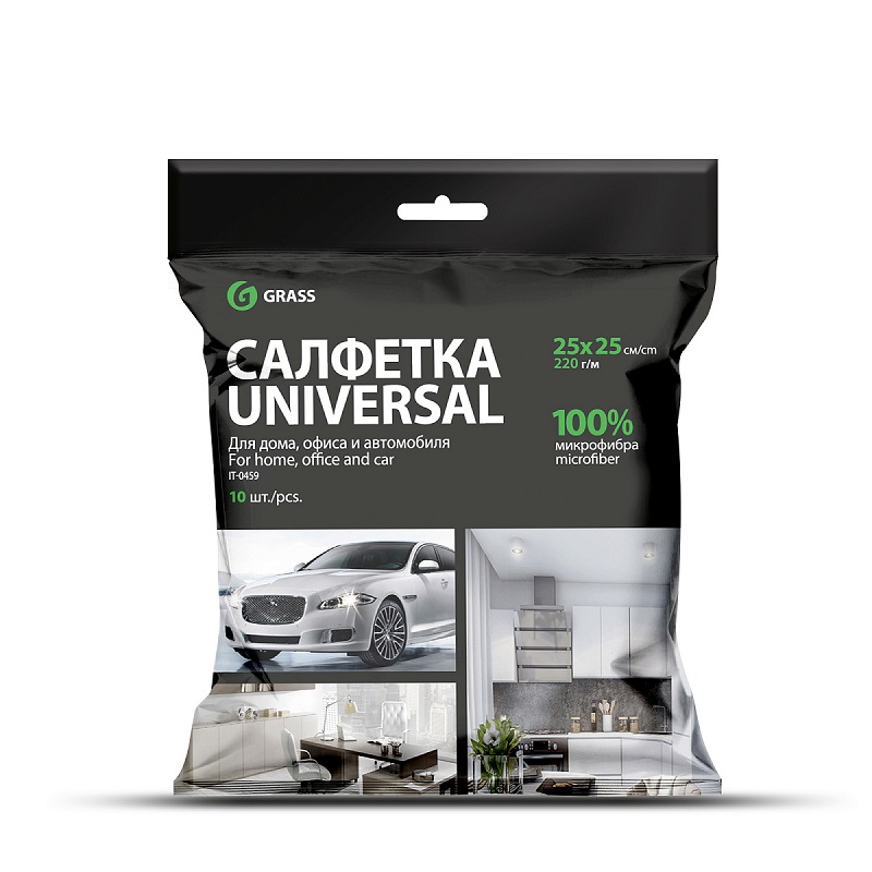 Набор салфеток из микрофибры GRASS 25х25см 10штIT0459- купить в АПлайн