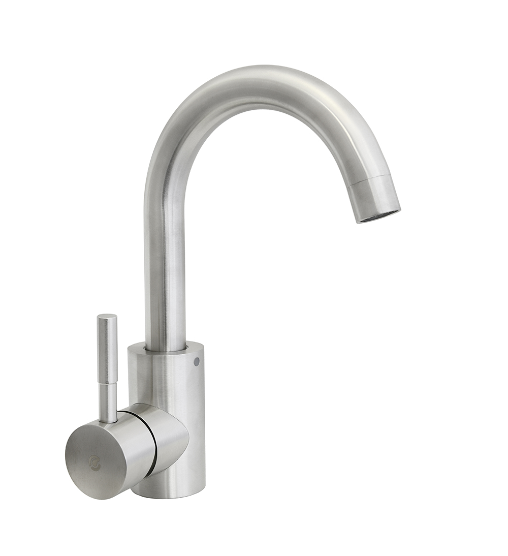 Смеситель для кухни "SANTREK AQUA-940 INOX " шар. d-35 нерж, низкий излив