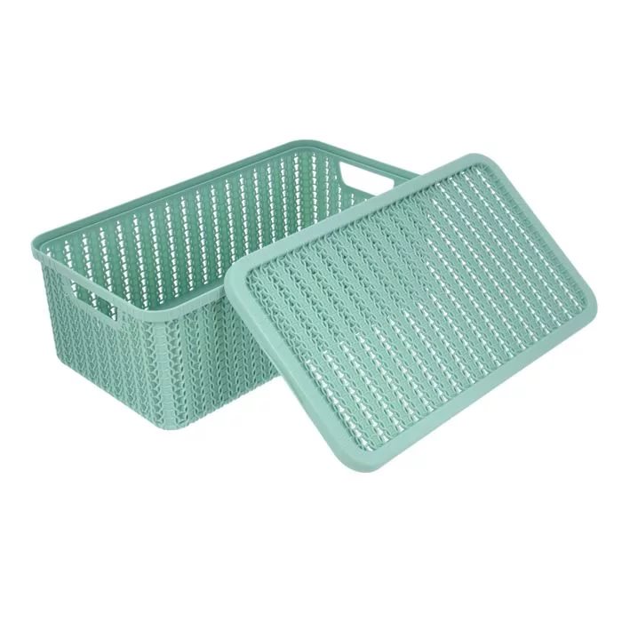 Коробка пласт. Вязание 3л с крышкой фисташковая М2369