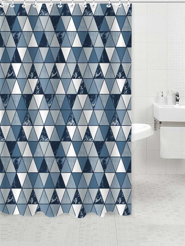 Штора для ванной комнаты ZALEL голубой 180х180 см Cy  (К102)