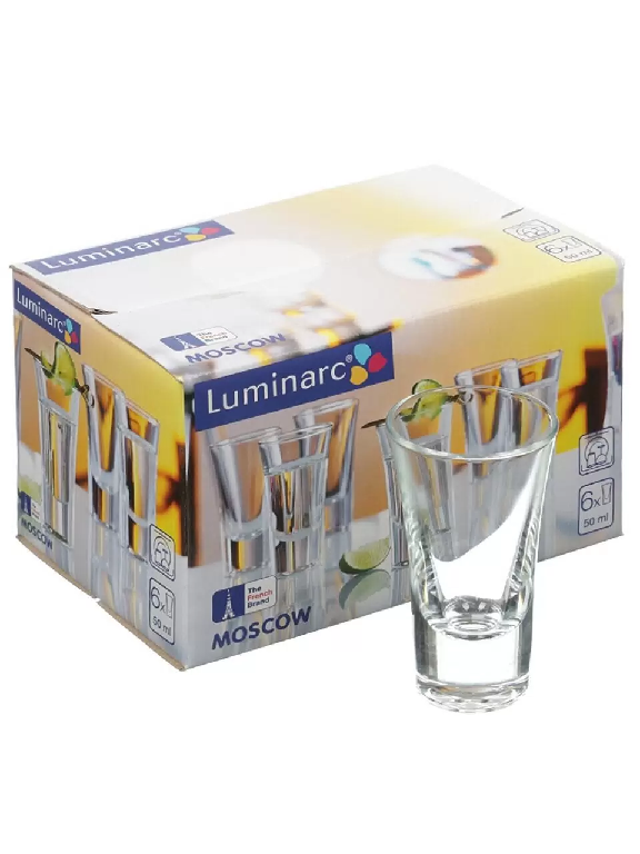 Набор стопок стекл. Luminarc Moscow 50мл 6шт H5067 450038450038- купить в АПлайн