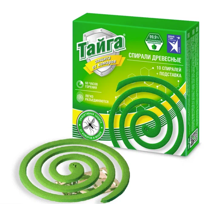 Спирали от комаров Тайга 10шт без запаха ИН-122