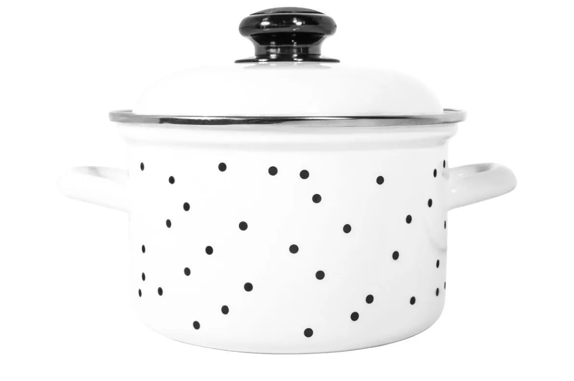 Кастрюля эмал. Black dots 1,5л С-1608АП2/4 116239