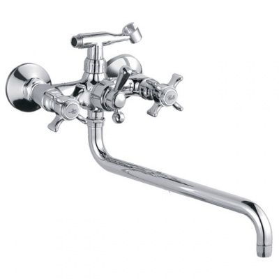 Смеситель для ванны LEDEME двуручк.длинный излив 30см арт.L2611-2