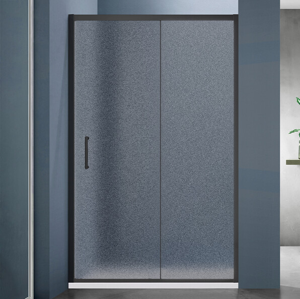 Душевое ограждение "SANTREK AQUA" DF-1000-G-Matt Black 1000х1850 прямое стекло грейп. 5мм проф., чер